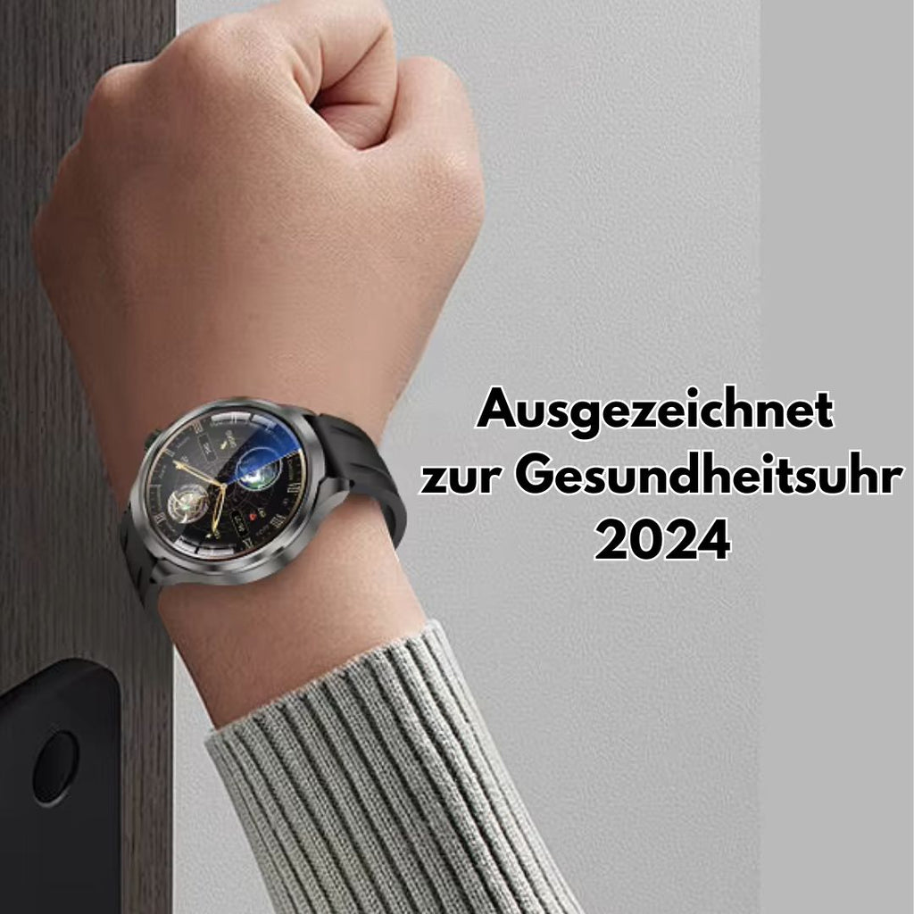 VitalSense Pro X - Gesundheits-Smartwatch mit Lederarmband (2025)