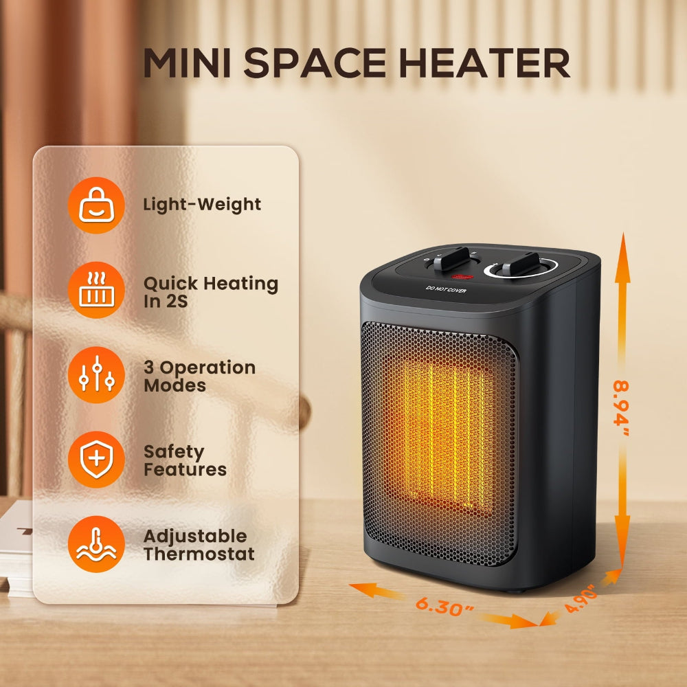 Energieeffizienter Elektroheizer für Zuhause, Büro & Schlafzimmer