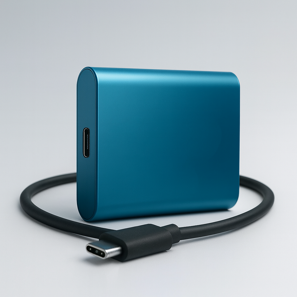 Externe SSD, tragbar, USB-C, Solid State Speicher