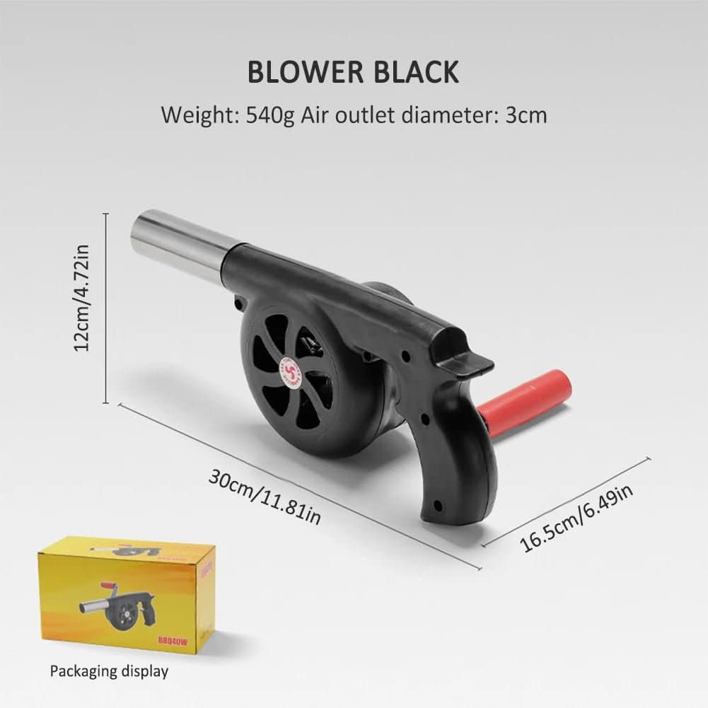 corlado | Tragbarer Handkurbel-Grillfan für einfaches Outdoor-Anheizen
