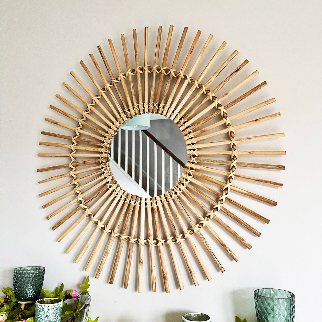| Natural Rattan Mirror 80cm