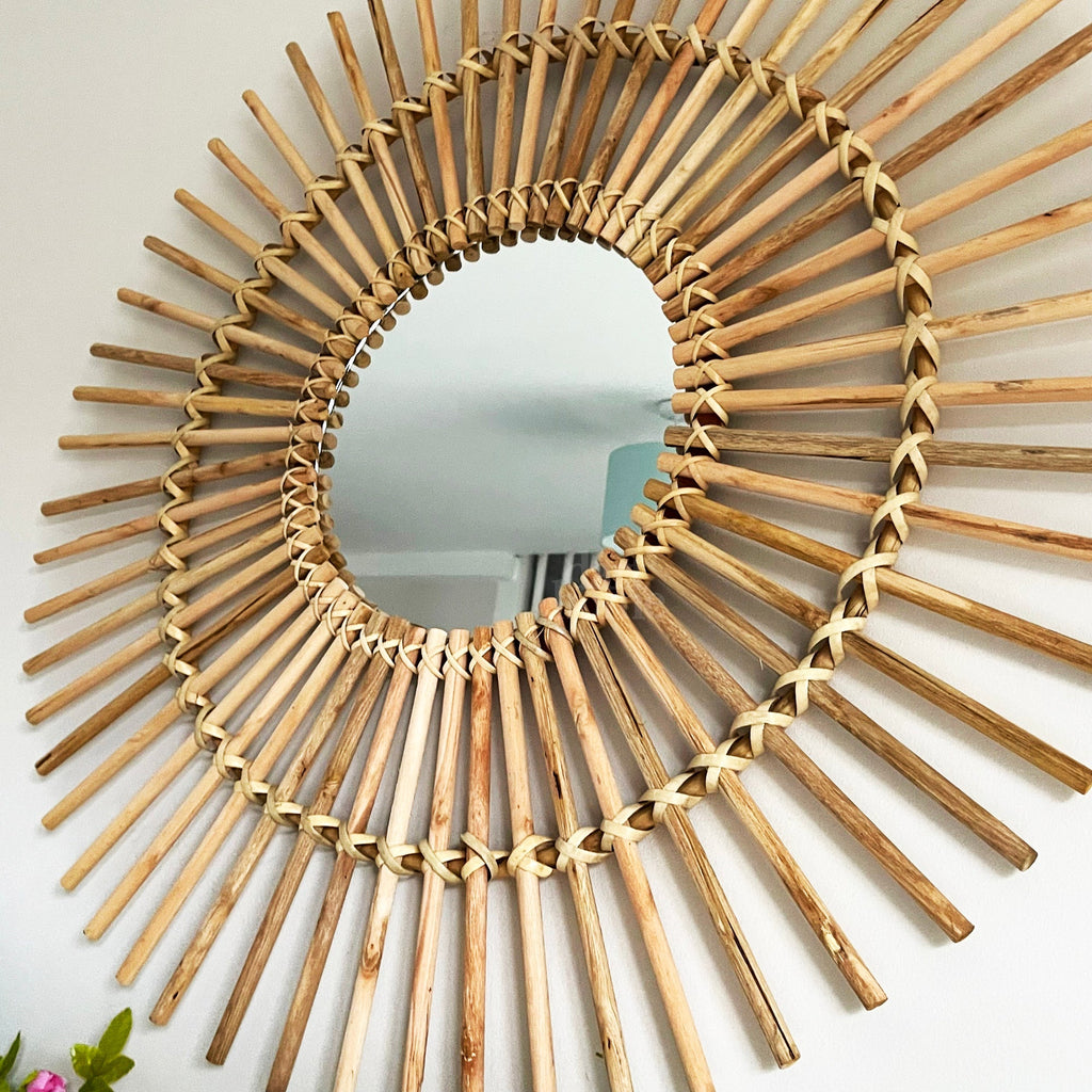 | Natural Rattan Mirror 80cm