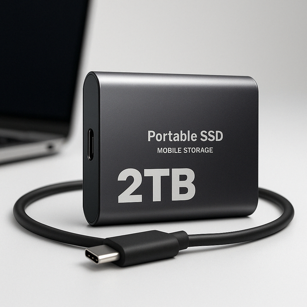 Tragbare SSD, kompakt, High-Speed Speicher für PC & Laptop