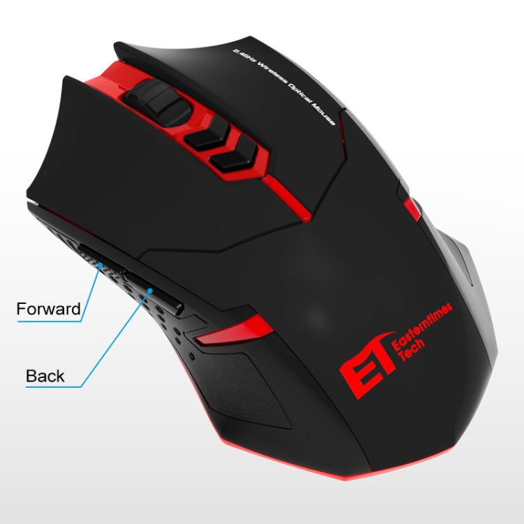 corlado | ET X-08 7-Tasten 2400DPI 2.4G Wireless Stille Gaming Maus mit USB-Empfänger & Farbige Hintergrundbeleuchtung (Schwarz)