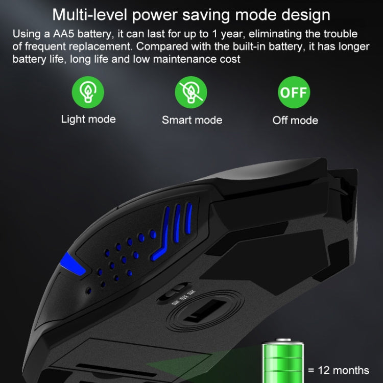 corlado | ET X-08 7-Tasten 2400DPI 2.4G Wireless Stille Gaming Maus mit USB-Empfänger & Farbige Hintergrundbeleuchtung (Schwarz)