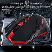 corlado | ET X-08 7-Tasten 2400DPI 2.4G Wireless Stille Gaming Maus mit USB-Empfänger & Farbige Hintergrundbeleuchtung (Schwarz)