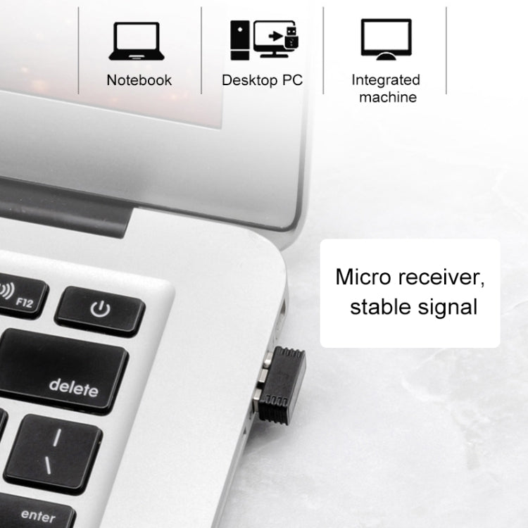 corlado | ET X-08 7-Tasten 2400DPI 2.4G Wireless Stille Gaming Maus mit USB-Empfänger & Farbige Hintergrundbeleuchtung (Schwarz)