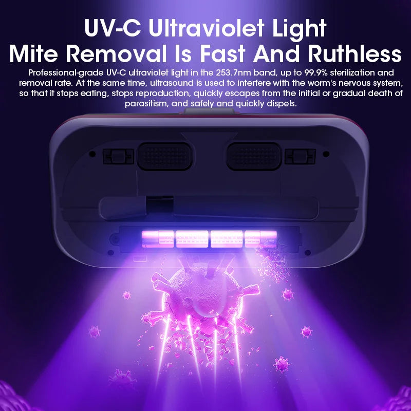 PureVac – Kabelloser Handstaubsauger Milbenentferner mit UV-Licht 12 kPa