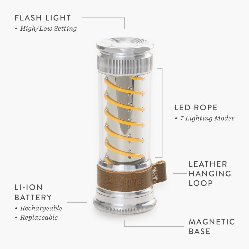 Edison Light Stick – Mehrzweck-Laterne und Taschenlampe mit USB-C-Aufladung und 7 Leuchtmodi
