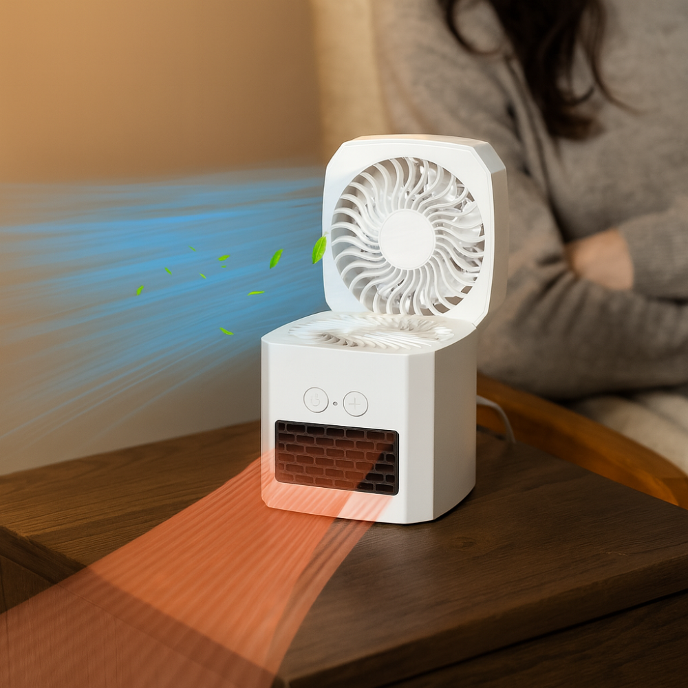Mini Elektroheizer & Kühlventilator, tragbarer Desktop-Heizer