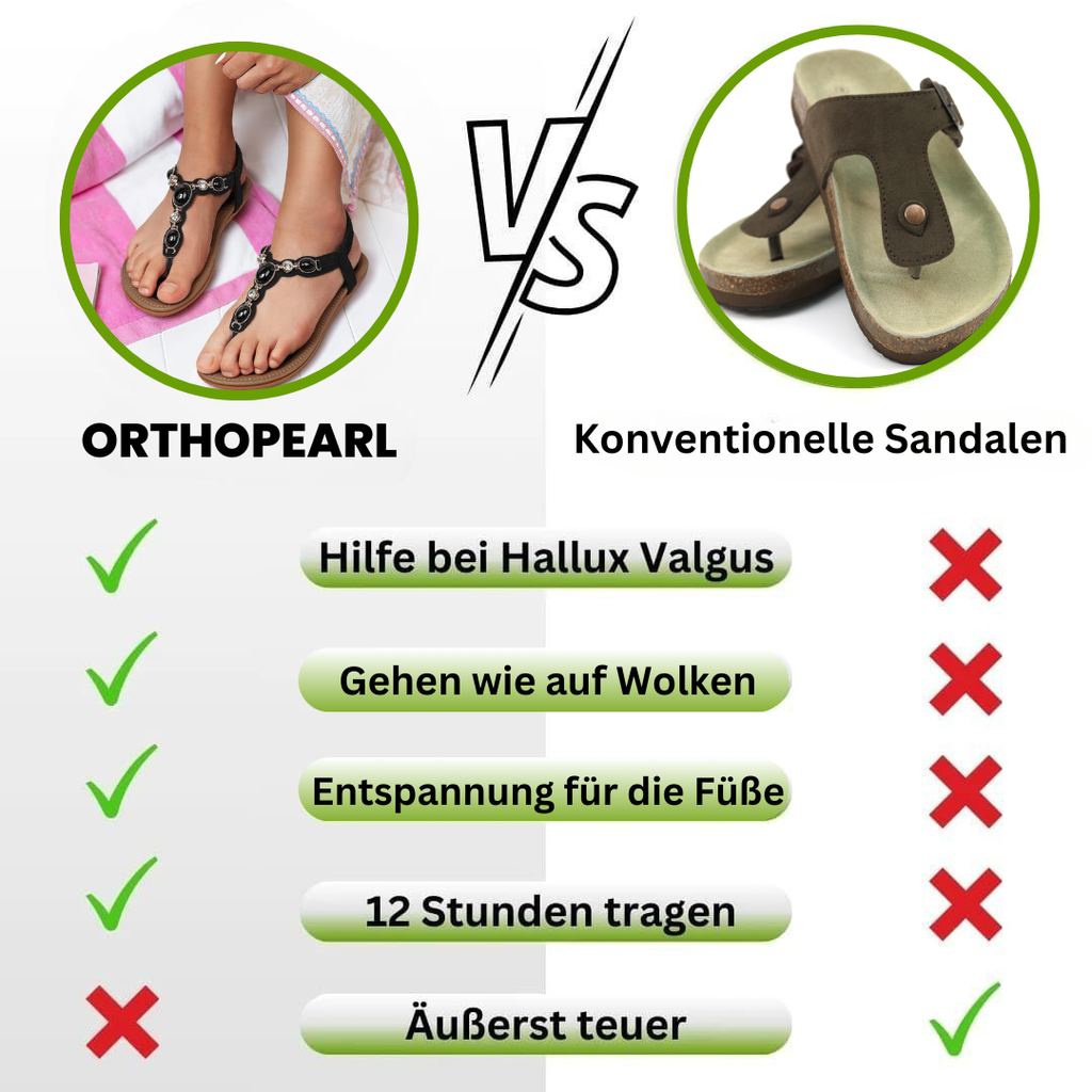 OrthoPearl - ergonomische, rutschfeste & schmerzlindernde Sandalen