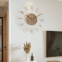 Nordora – Nordische Wanduhr aus Holz, lautloses Design