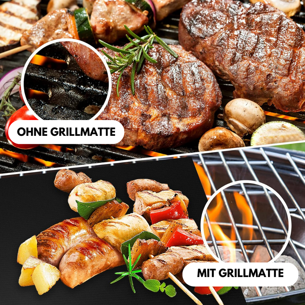5er Set GrillMat - hochwertige Grillmatten zum gesunden Grillen
