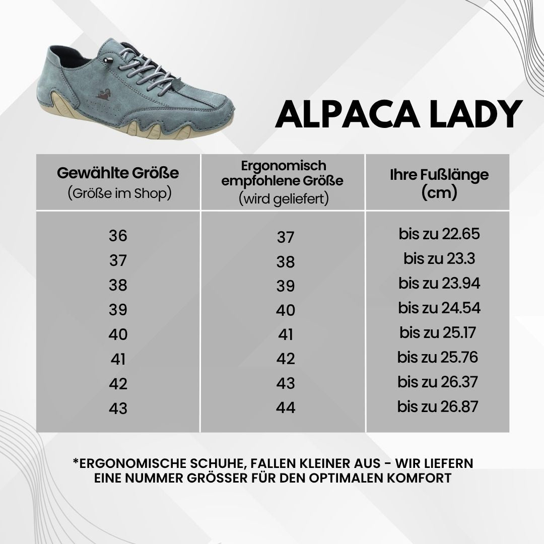 Alpaca Lady - ergonomischer, schmerzlindernder & wasserdichter Barfußschuh