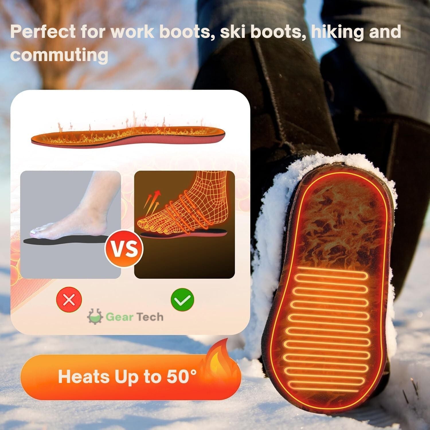 corlado | Wiederaufladbare beheizte Einlegesohlen UK – Beste thermische Schuh-Einlagen für Stiefel, Arbeitsstiefel und täglichen Winterkomfort