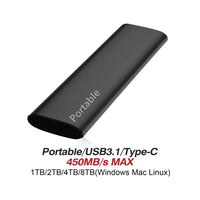 Tragbare externe SSD, Aluminium, High-Speed Speicherlaufwerk