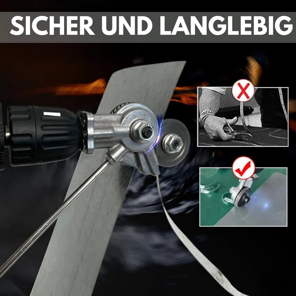 Elektrischer Bohrmaschinen-Blechschneider – Aufsatz für Metall, Wellblech & Platten | Nibbler Schneidwerkzeug