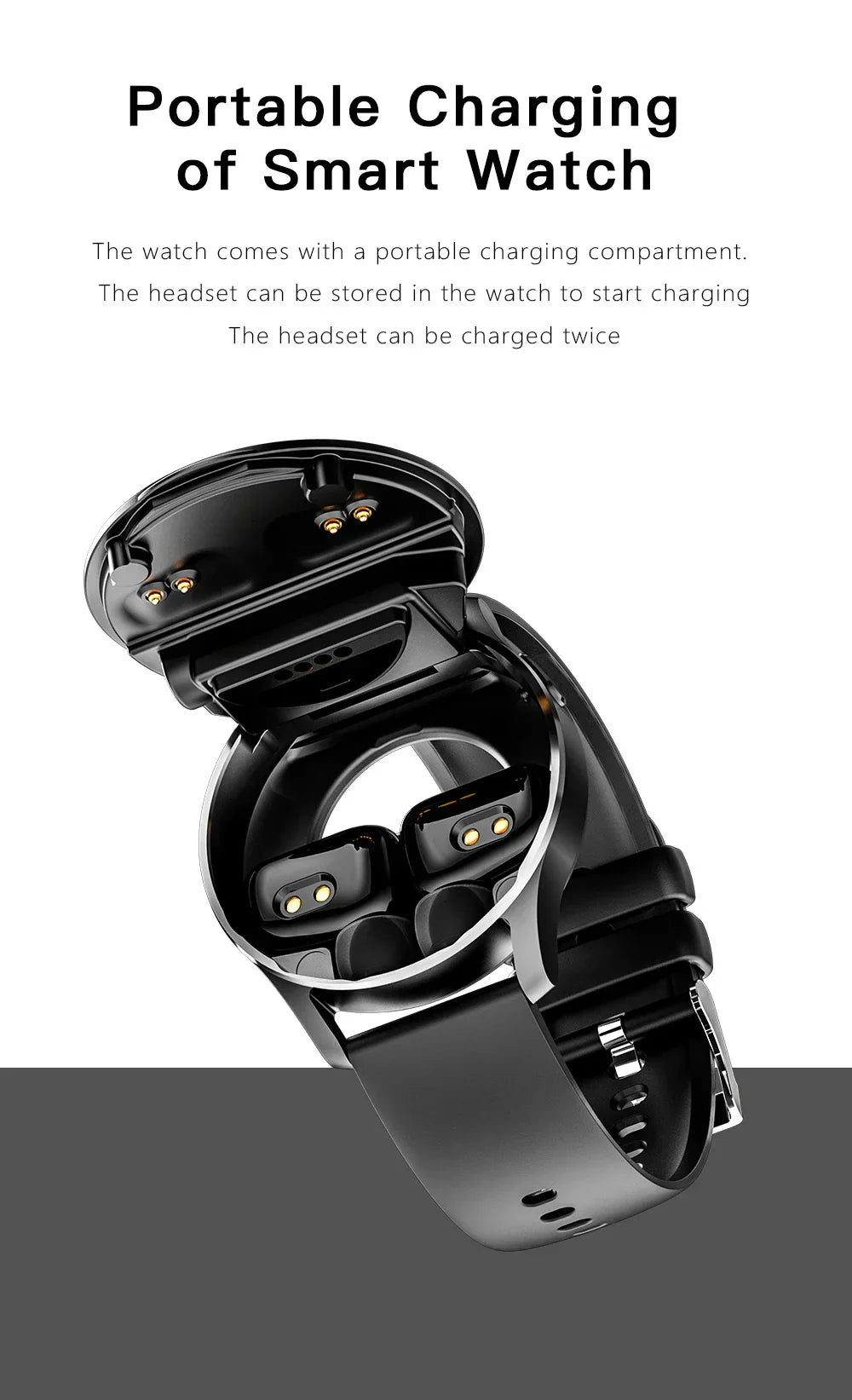 corlado | Zwei in Eins Smartwatch mit Bluetooth-Ohrhörern