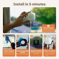 Fenster-Sicherheitskamera 3MP 2K, Dual-Band WLAN, Farbnachtsicht, 2er-Pack