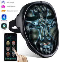 Smart LED Halloween Maske, Bluetooth APP, personalisierbar, wiederaufladbar