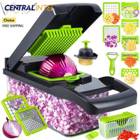 corlado™ 14/16-in-1 Gemüseschneider, Multifunktion, Edelstahl & 2L Behälter