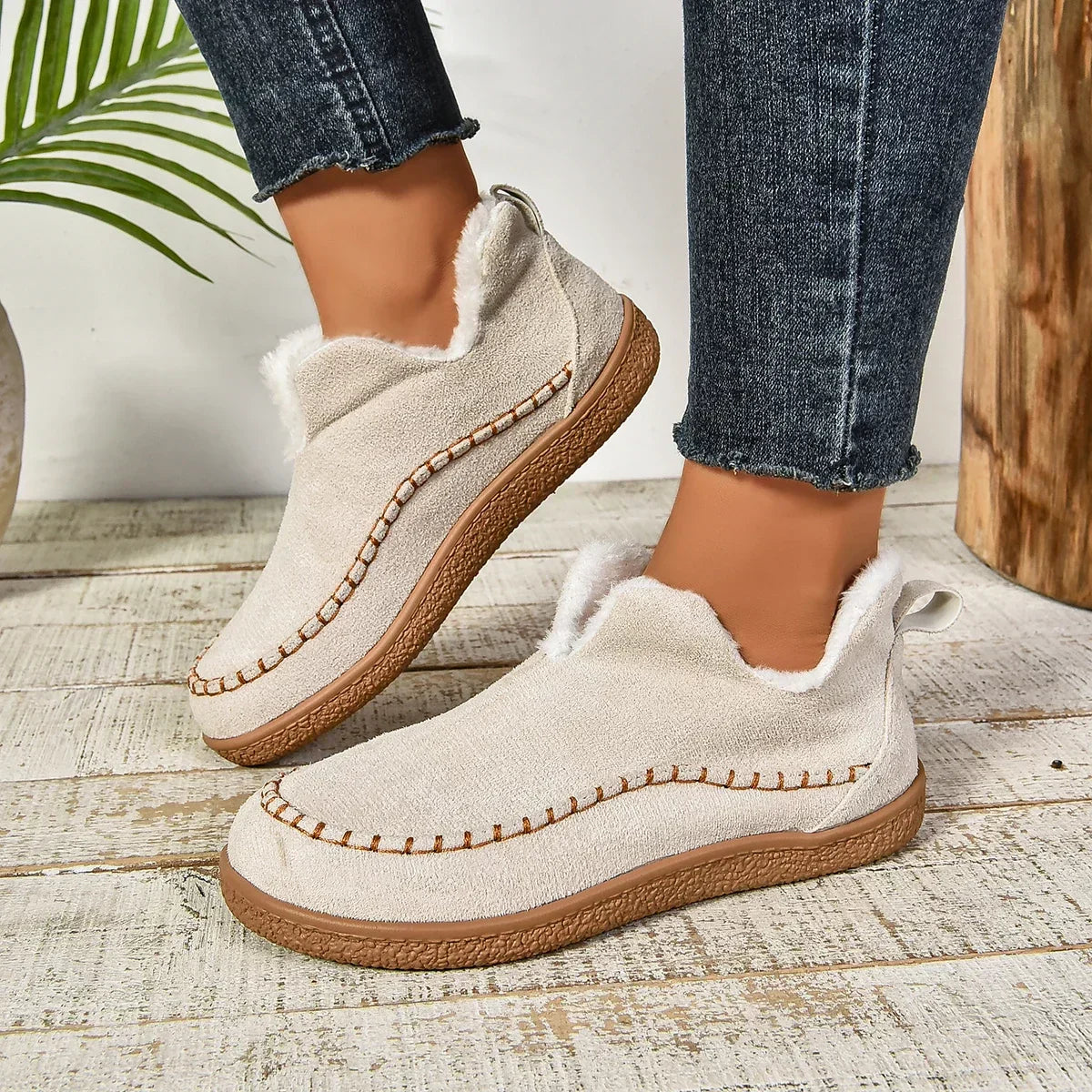 corlado™ Damen warme Winter Slip-On Plateau Stiefeletten