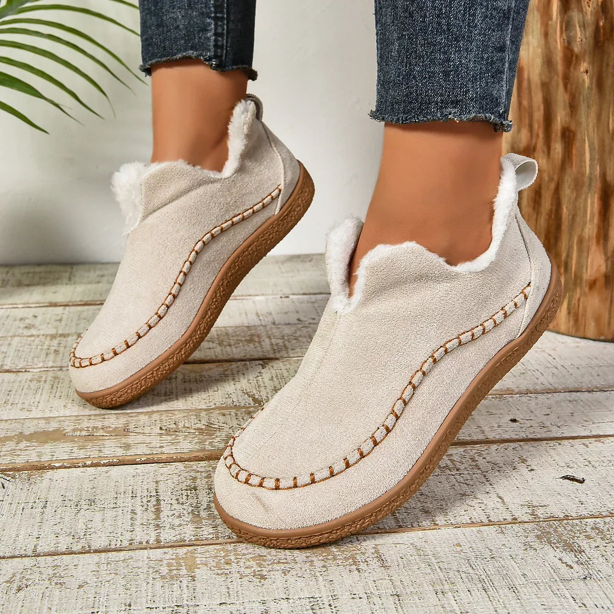 corlado™ Damen warme Winter Slip-On Plateau Stiefeletten