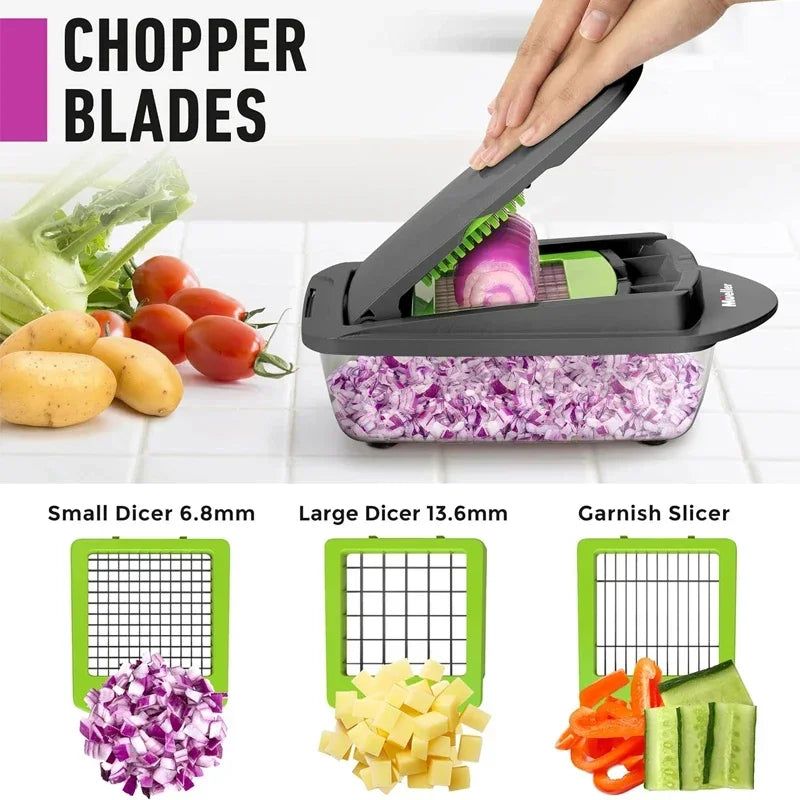 corlado™ 14/16-in-1 Gemüseschneider, Multifunktion, Edelstahl & 2L Behälter