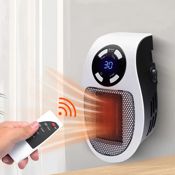 Elektrischer Ventilator-Heizer mit Fernbedienung, energieeffizient & kompakt