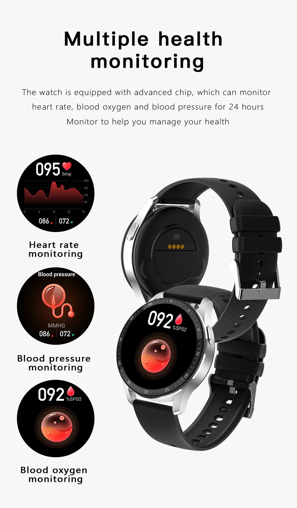 corlado | Zwei in Eins Smartwatch mit Bluetooth-Ohrhörern