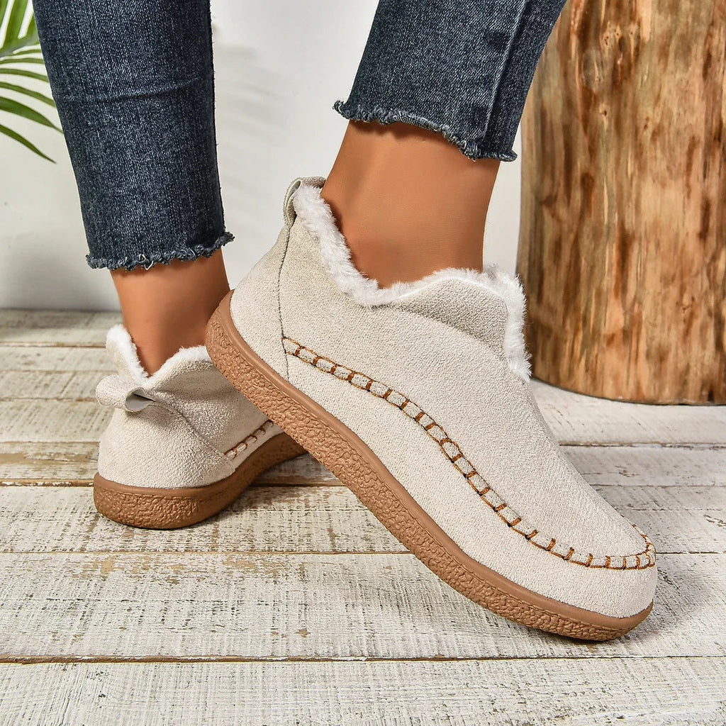 corlado™ Damen Warme Winter Slip-On Plateau Stiefeletten