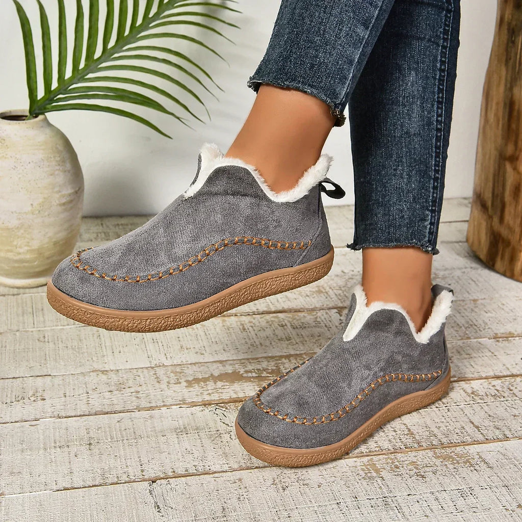 corlado™ Damen Warme Winter Slip-On Plateau Stiefeletten