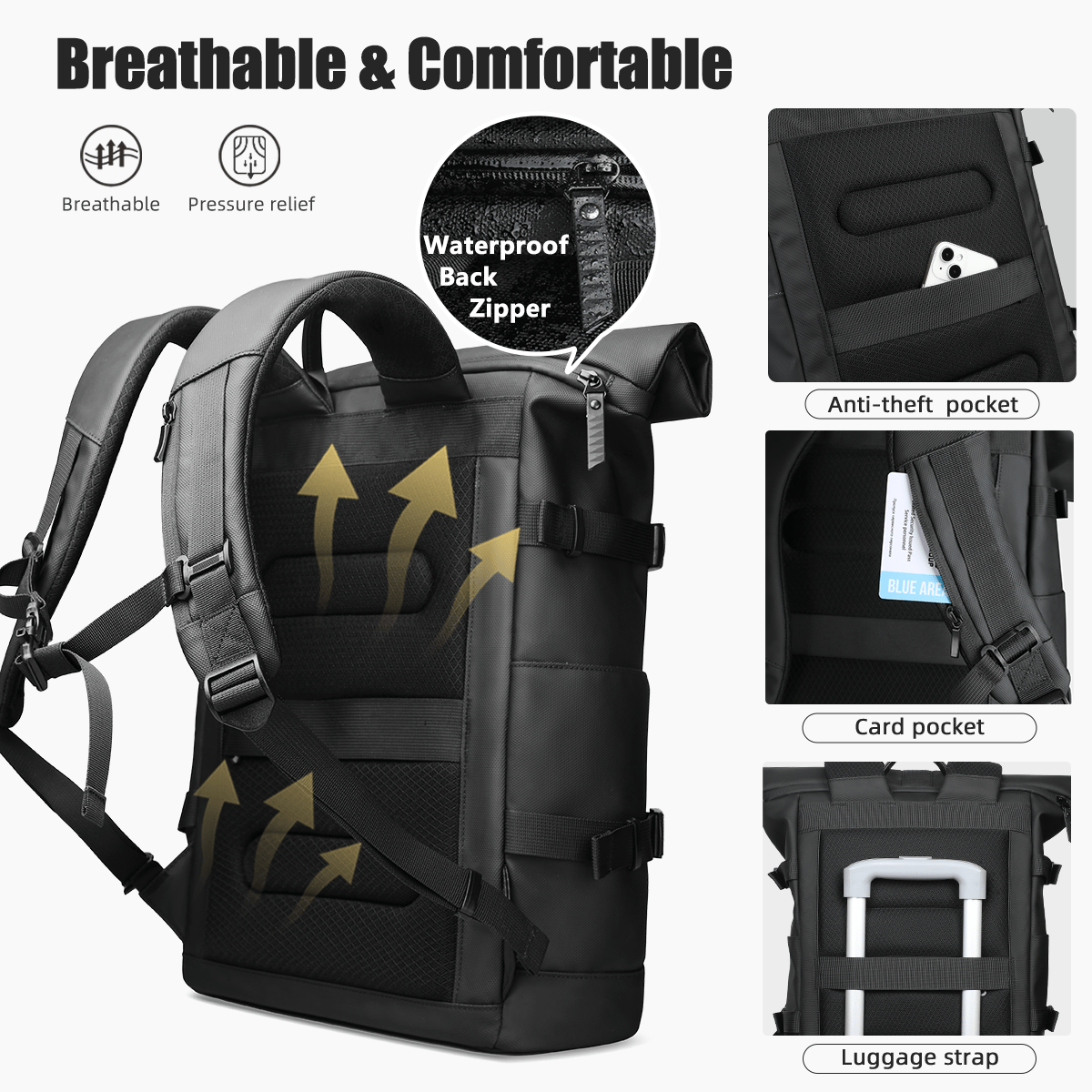 corlado | Erweiterbarer Outdoor-Rucksack mit großem Volumen & Laptopfach
