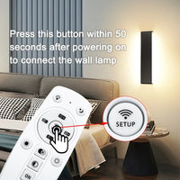 corlado | Moderne LED-Wandleuchte – 16W dimmbare Wandlampe mit Fernbedienung, Auf- und Ablichtung für Schlafzimmer, Wohnzimmer und Flur