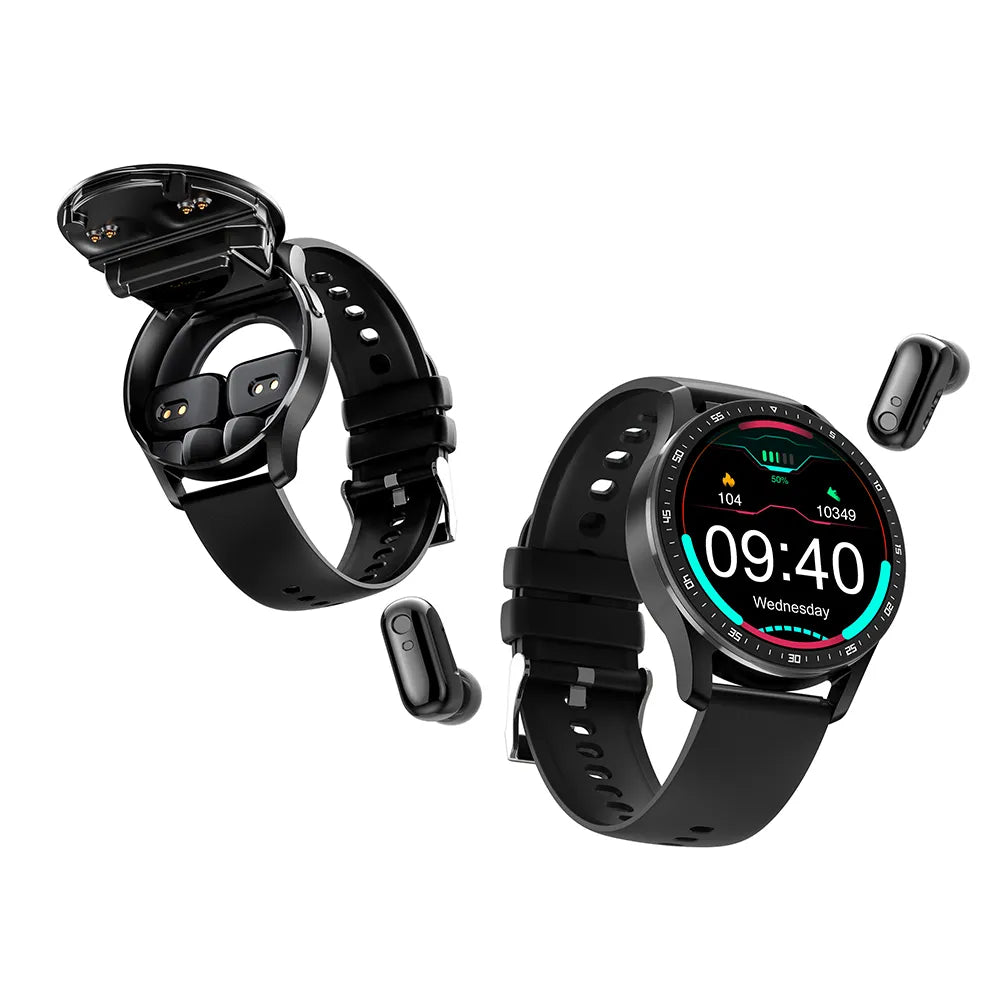 corlado | Zwei in Eins Smartwatch mit Bluetooth-Ohrhörern