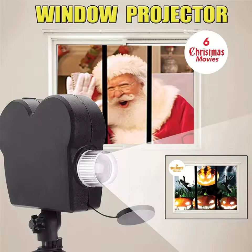 Halloween Holografischer Projektor, Fensterprojektion mit 12 Videos & Audio