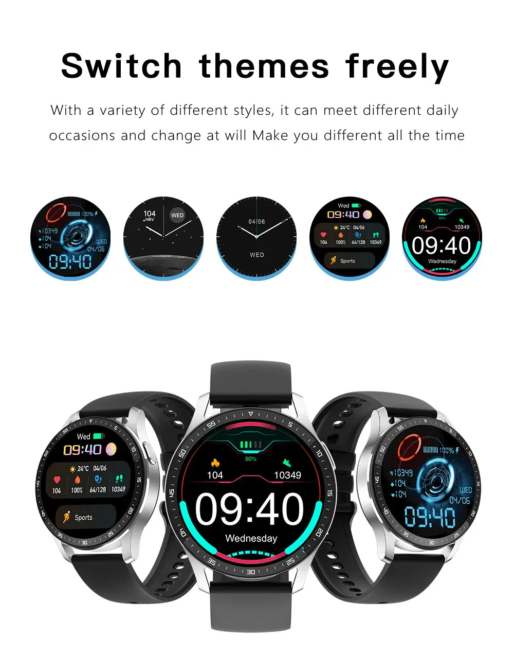 corlado | Zwei in Eins Smartwatch mit Bluetooth-Ohrhörern