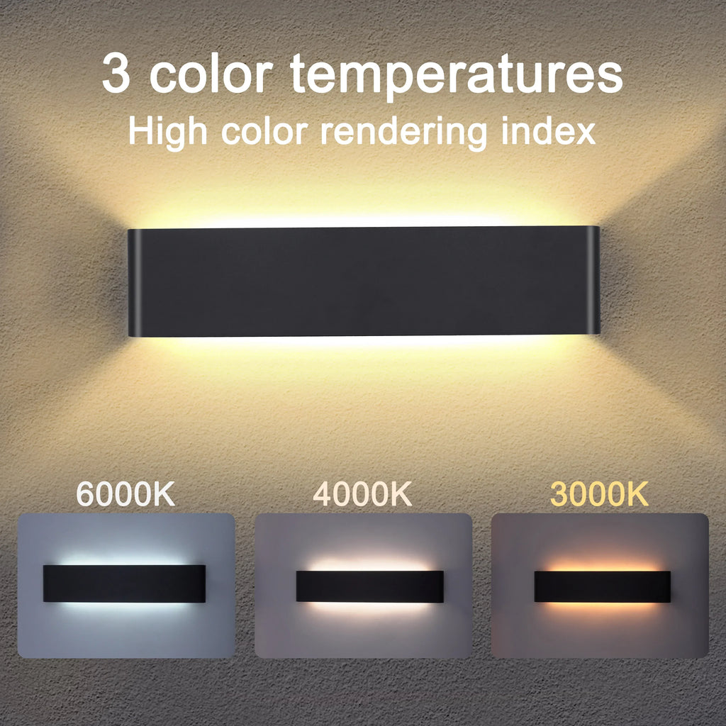 corlado | Moderne LED-Wandleuchte – 16W dimmbare Wandlampe mit Fernbedienung, Auf- und Ablichtung für Schlafzimmer, Wohnzimmer und Flur