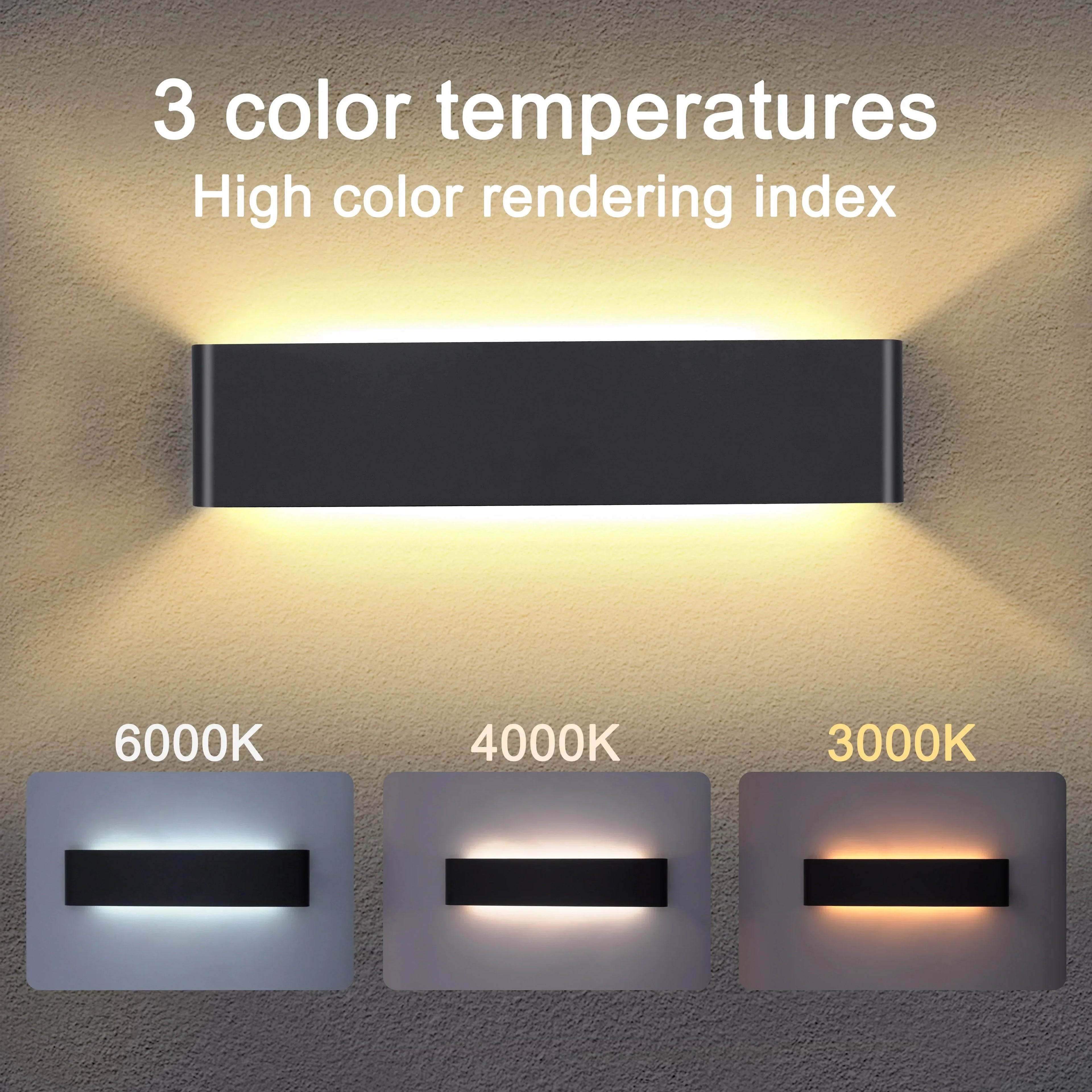 corlado | Moderne LED-Wandleuchte – 16W dimmbare Wandlampe mit Fernbedienung, Auf- und Ablichtung für Schlafzimmer, Wohnzimmer und Flur