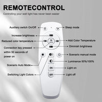 corlado | Moderne LED-Wandleuchte – 16W dimmbare Wandlampe mit Fernbedienung, Auf- und Ablichtung für Schlafzimmer, Wohnzimmer und Flur