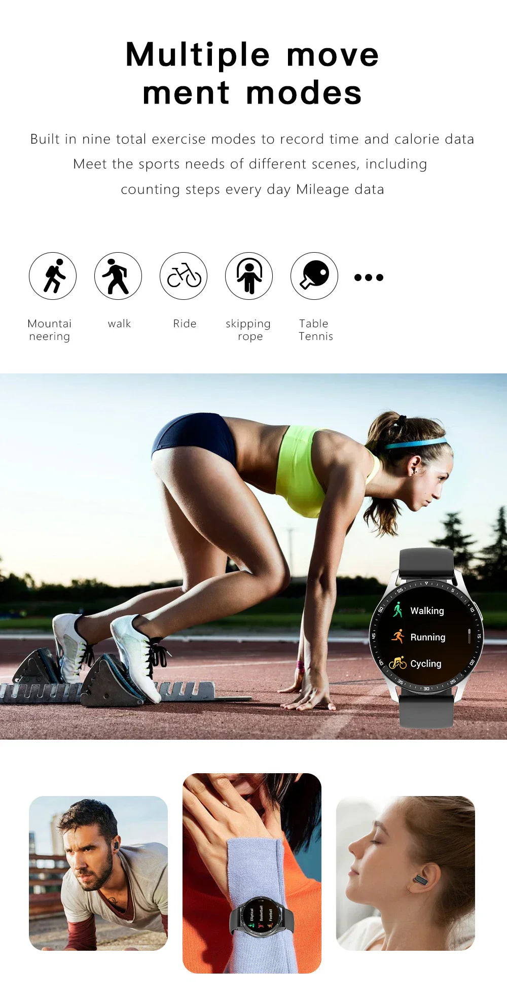 corlado | Zwei in Eins Smartwatch mit Bluetooth-Ohrhörern