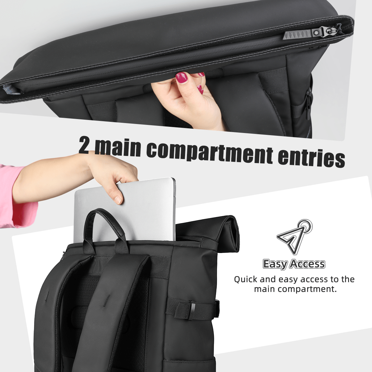 corlado | Erweiterbarer Outdoor-Rucksack mit großem Volumen & Laptopfach