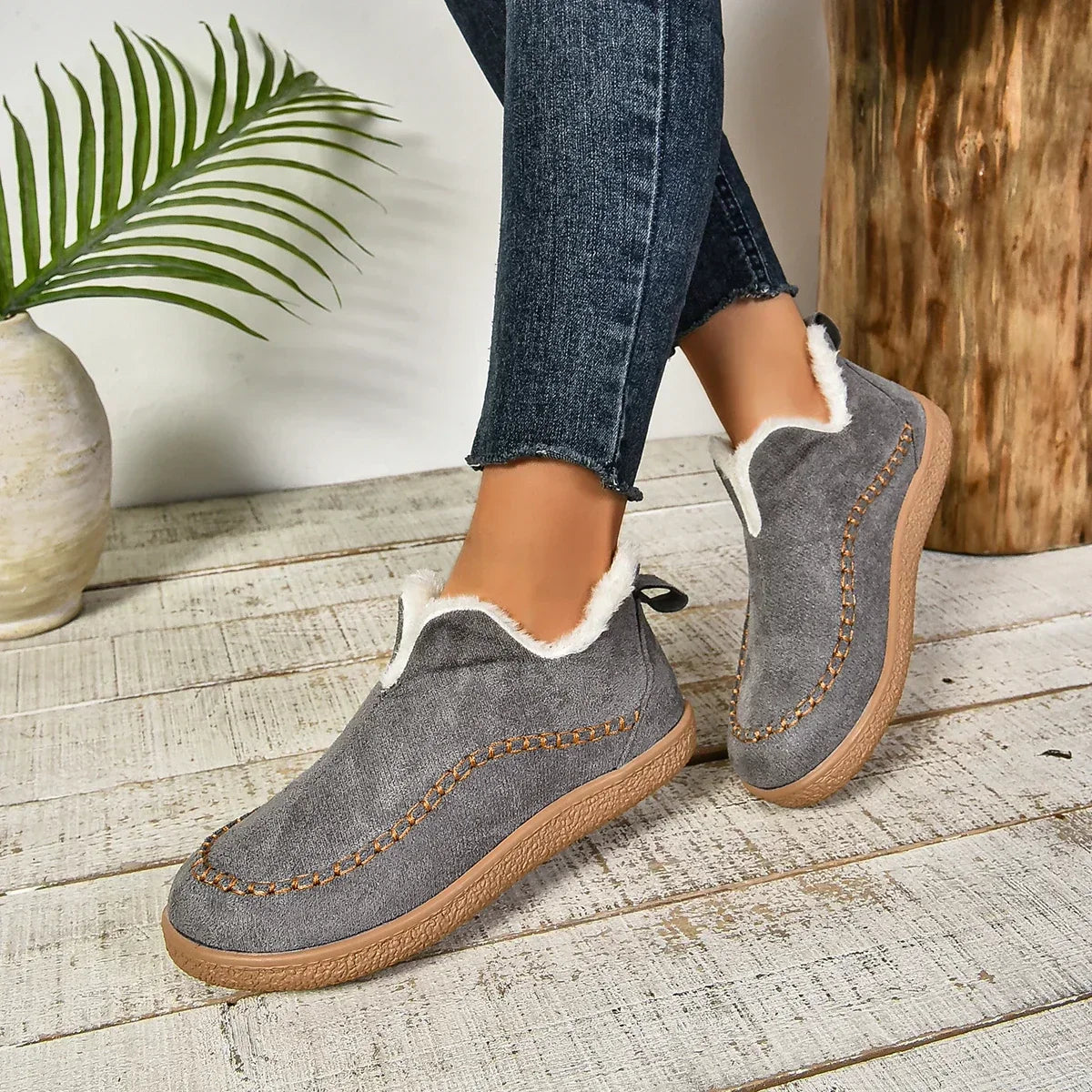 corlado™ Damen warme Winter Slip-On Plateau Stiefeletten
