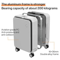 Aluminiumrahmen-Hartschalenkoffer mit USB-Port – Turin