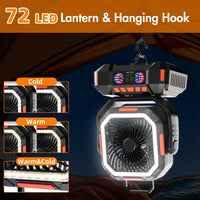 corlado | Wiederaufladbarer Campingventilator mit 40000mAh Akku & LED Laterne – F22