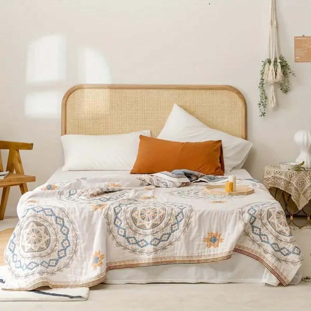 corlado | Baumwolldecke mit Mandala-Muster für Innen- und Außenbereich