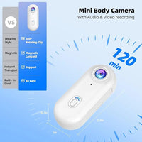 4K Mini WiFi Action Kamera, tragbar, wasserdicht, Magnetclip, 360° Mount