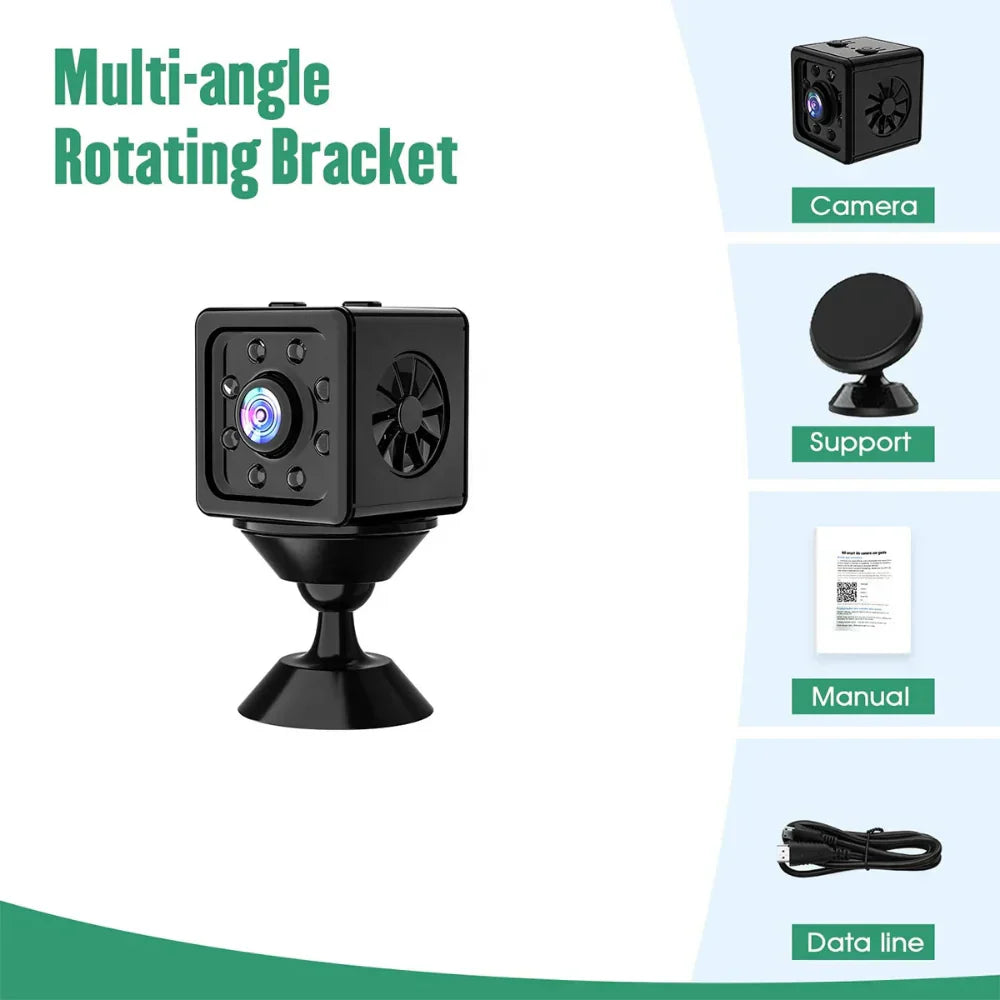 Überwachungskamera 1080p, kabellos, WiFi, Mini CCTV IP Kamera
