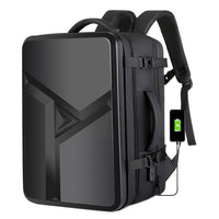 corlado | Großraummäßiger wasserdichter erweiterbarer Hartschalen-Rucksack mit USB-Ladeanschluss (161 Schwarz)