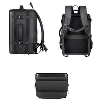 corlado | Großraummäßiger wasserdichter erweiterbarer Hartschalen-Rucksack mit USB-Ladeanschluss (161 Schwarz)